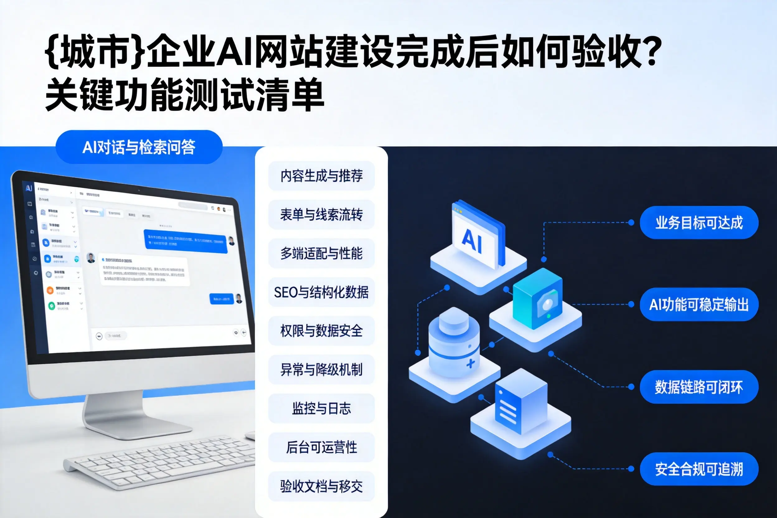 阳江企业AI网站建设完成后如何验收？关键功能测试清单