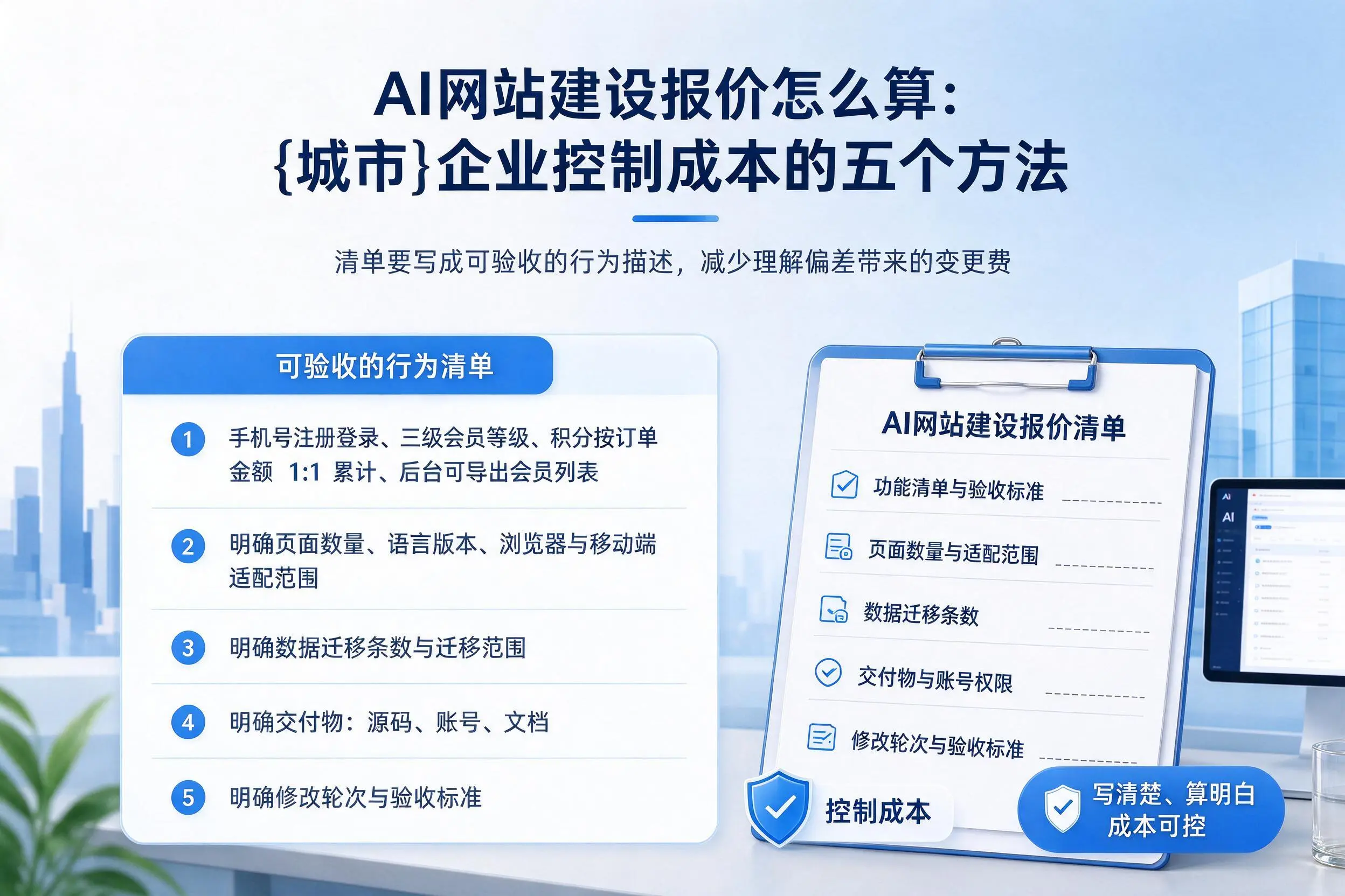 AI网站建设报价怎么算:阳江企业控制成本的五个方法